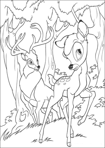 Bambi Hears Something  Coloring page