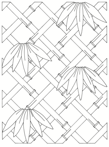 Bamboo Frame Coloring page