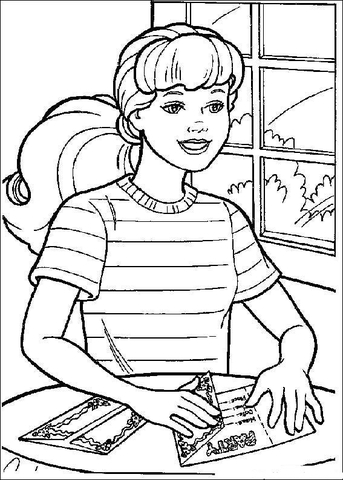 Barbie in a school Coloring page