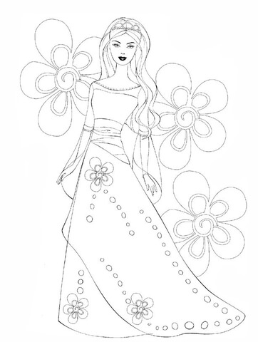 Beautiful Barbie Coloring page