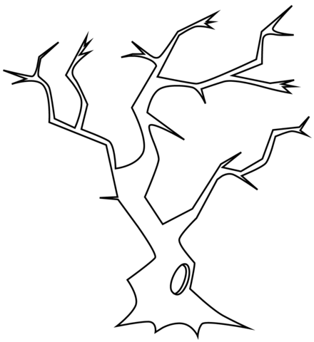 Bare Tree with Hollow Coloring page