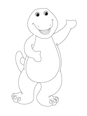 Barney is Waving at You! Coloring page