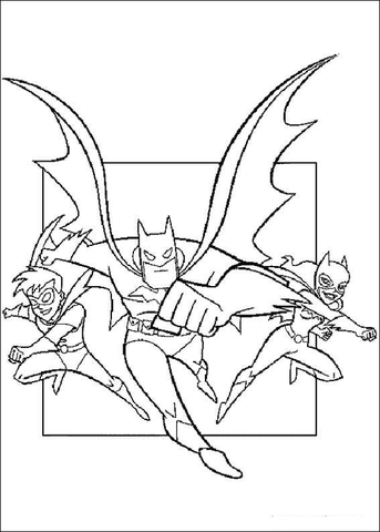 Batman, Catwoman And Robin  Coloring page
