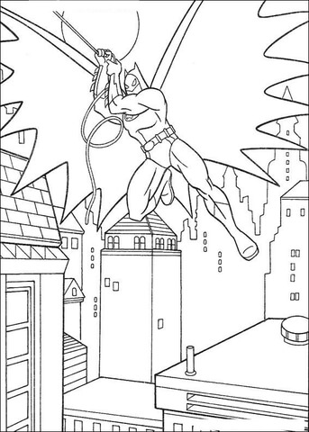 Batman in action Coloring page