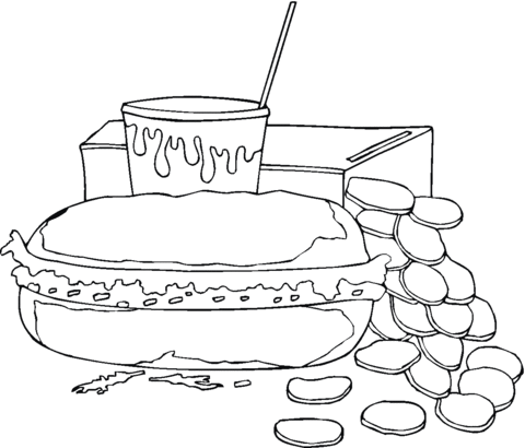 Sandwich and sweet soda Coloring page
