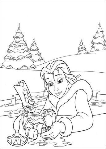 Belle and LumiГЁre Coloring page