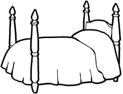 Bed For A Girl  Coloring page