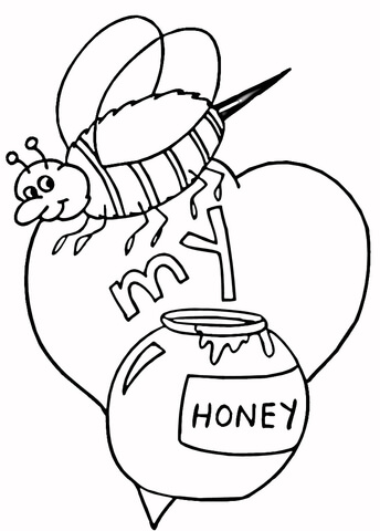 Bee My Honey   Coloring page