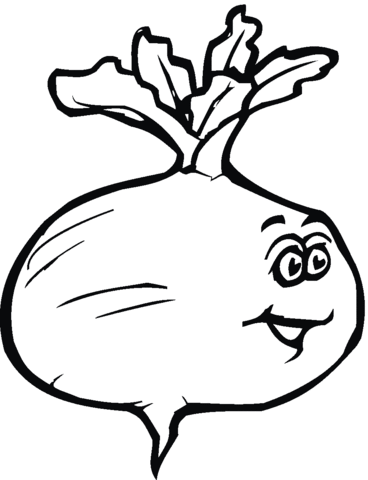Smiling Beetroot  Coloring page