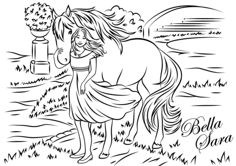 Bella Sara from Sunflower Coloring page