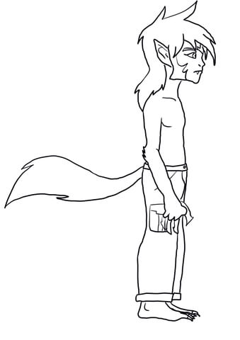 Ben Wolf with Tail Coloring page