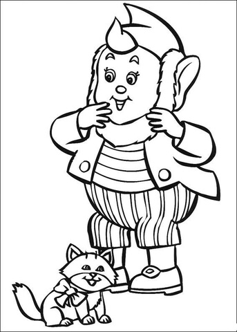 Big-Ears And The Cat  Coloring page