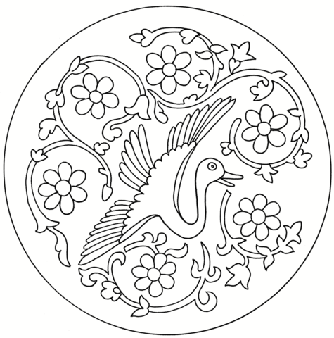 Bird Roundel Coloring page