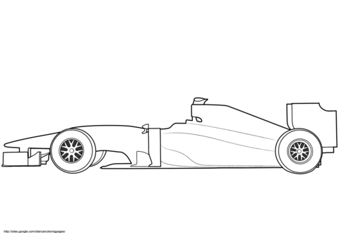 Blank Formula 1 Race Car Coloring page