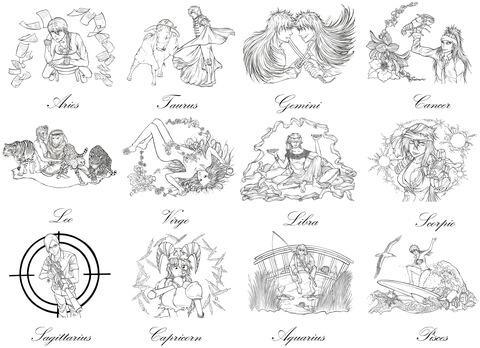 Bleach Zodiac Signs by Marvolo San Coloring page