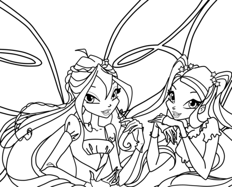 Bloom and Stella Coloring page