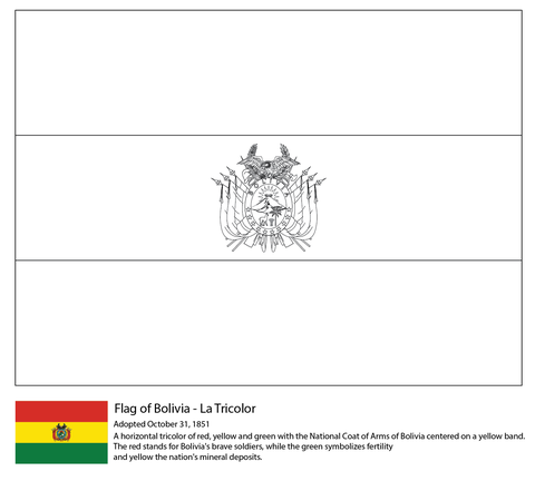 Bolivia Flag Coloring page