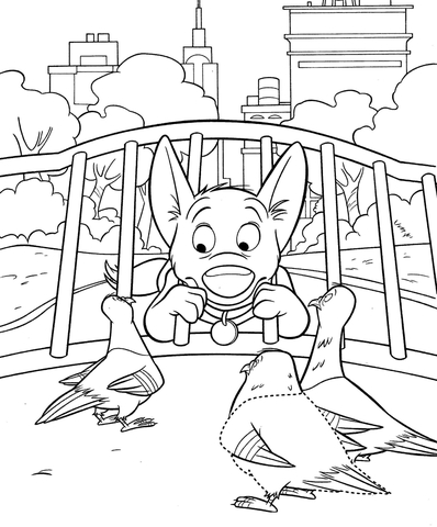 Bolt Is Asking Doves Where Is Penny  Coloring page