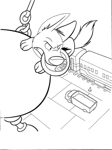 Bolt Is Holding Tight The Bomb  Coloring page