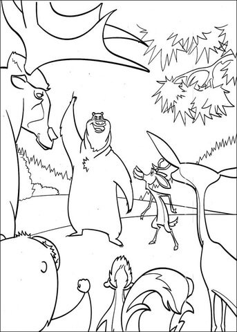Boog Meets other Animals  Coloring page