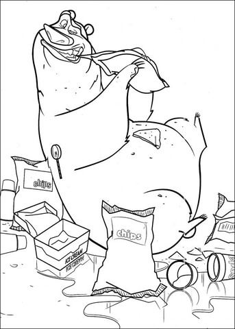 Boog Wants To Eat chips Coloring page