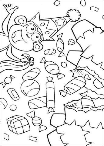 Boots Has A Lot Of Candy  Coloring page