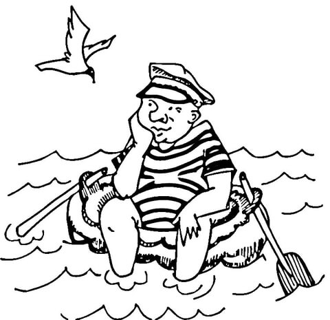 Bored Sailor  Coloring page