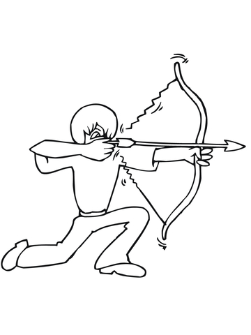 Bow Shooting from the Knee Coloring page