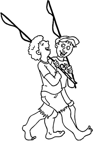 Boys fishers Coloring page