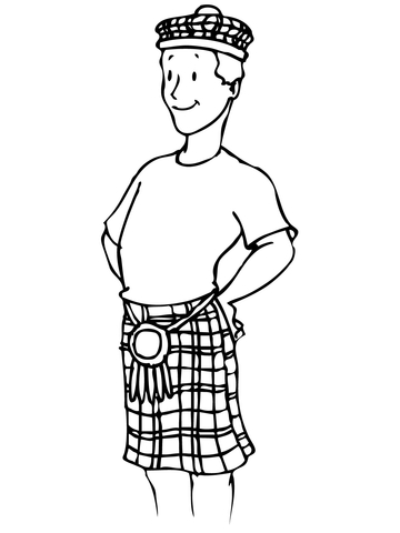 Boy in a Kilt Coloring page