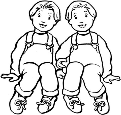 Boys Twins Coloring page