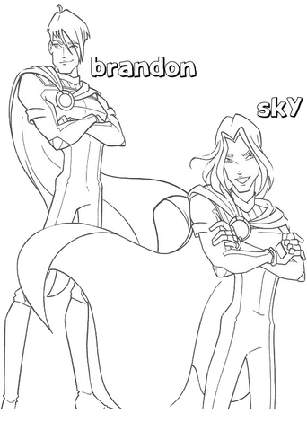 Brandon And Sky Coloring page