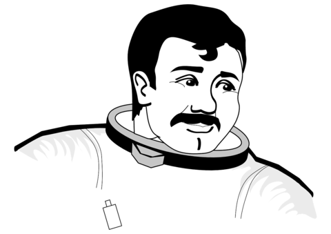 Brave Astronaut Coloring page