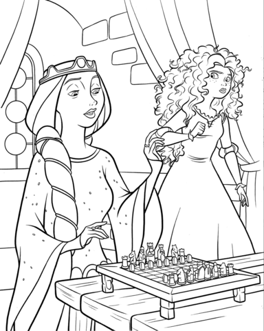 Princess Merida and Queen Elinor Coloring page
