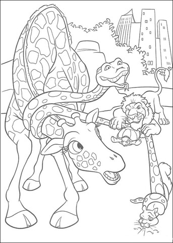 Bridget, Larry, Samson And Benny Are Playing Together  Coloring page