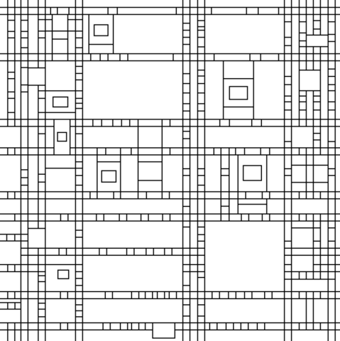 Broadway Boogie Woogie by Piet Mondrian Coloring page