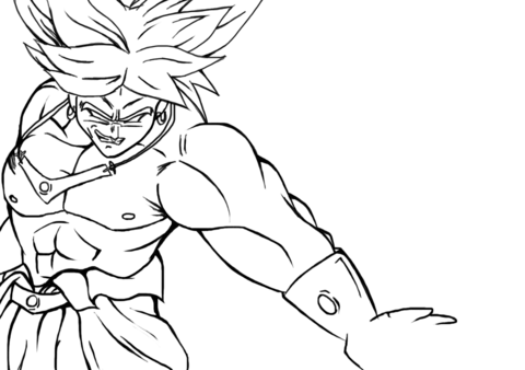 Broly from Dragon Ball Z Coloring page