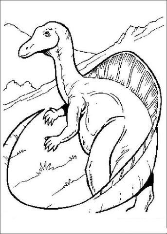 Dinosaur with a long tail Coloring page