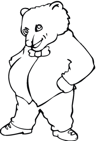 Brown Bear Illustration Coloring page