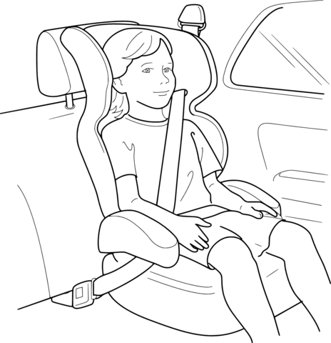 Buckle up for Safety Coloring page