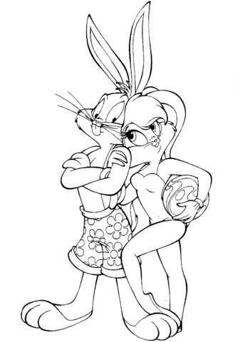 Bugs Bunny with Lola Coloring page