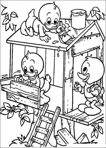 Building A Tree House  Coloring page