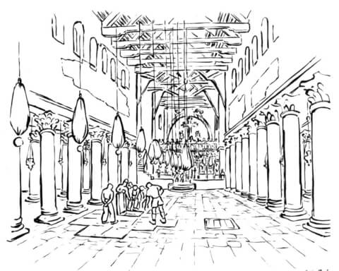 The Early Christian Basilica Coloring page