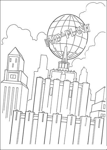 Building Of the Daily Planet Newspaper Coloring page