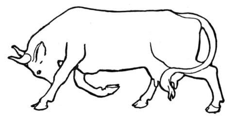 Running Cow Coloring page