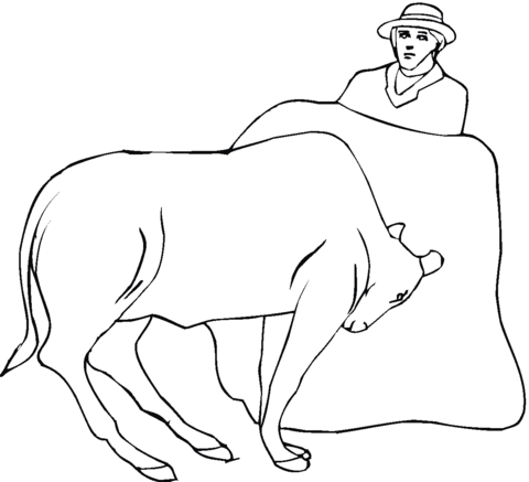 Bullfighter and Bull Coloring page