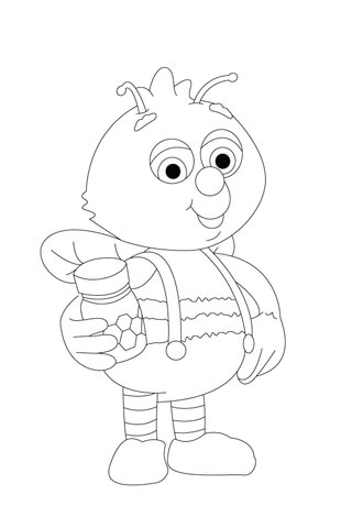 Bumble Shares a Jar of Honey with You Coloring page
