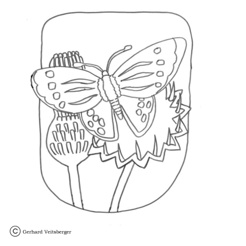 Butterfly in the Flowers  Coloring page