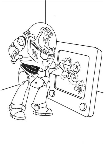 Buzz is Drawing  Coloring page