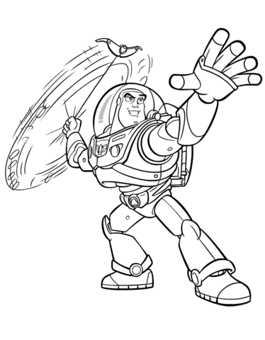 Buzz Lightyear and his Weapon  Coloring page